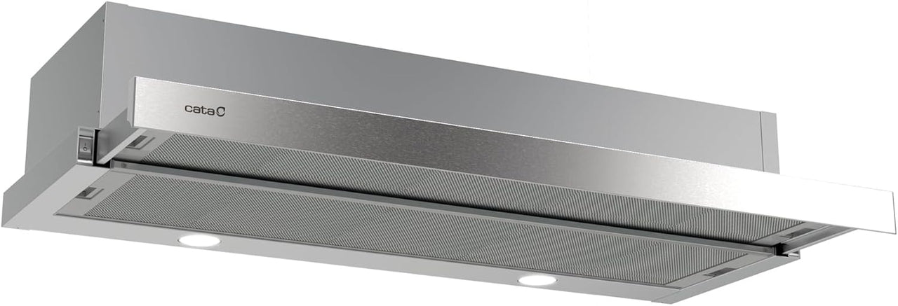 Cata Campana Extractora Telescópica TF 2003 DURALUM con 2 niveles de extracción Panel de Control Mecánico Motor Tangencial Extra Silencioso Filtros Lavables en Lavavajillas Ancho 60 cm Color Inox