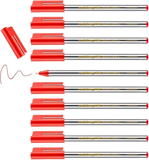 edding 88 - Fineliner - rot - 10 Stifte - Rundspitze 0,6 mm - dünner Faserschreiber für feines und präzises Schreiben, Unterstreichen, Zeichnen - für Büro, Schule und Zuhause