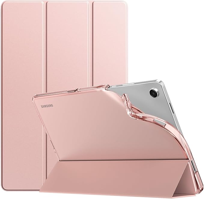 TiMOVO Funda para Samsung Galaxy Tab A11+ Plus/A9+ Plus 11 Pulgadas (2025/2023), Funda Delgada de TPU Translúcido Esmerilado, Auto Activación/Suspensión, Oro Rosa