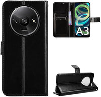 zZjoOoj Funda con Protector para Redmi A3, Carcasa Libro de Premium Cuero PU Suave Tapa [Ranuras para Tarjetas][Cierre magnético][Negro]