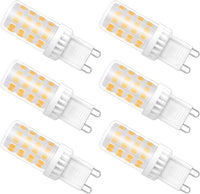 Bombillas G9 LED 5W Neutra 4000K, 450LM, 51 SMD LEDs, 40W 50W Halógena Equivalente, AC 230V, Bombilla LED Casquillo G9 Neutra para Luz Espejo, Luz de Mesa, No Regulable, 6 piezas