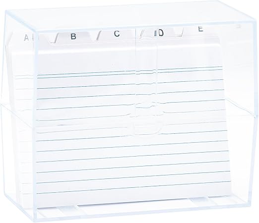 K3T Karteikasten DIN A6 mit Register und 25 linierten Karteikarten, Gehäuse transparent, Art.Nr. 65962