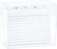 K3T Karteikasten DIN A6 mit Register und 25 linierten Karteikarten, Gehäuse transparent, Art.Nr. 65962
