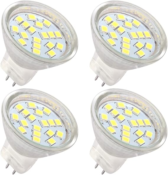 HRYSPN MR11 gu4 led 12v Blanca fría 6000K, reemplazo halógeno 35W, adecuado para el hogar, el paisaje, incrustado, iluminación de riel (4 unidades)