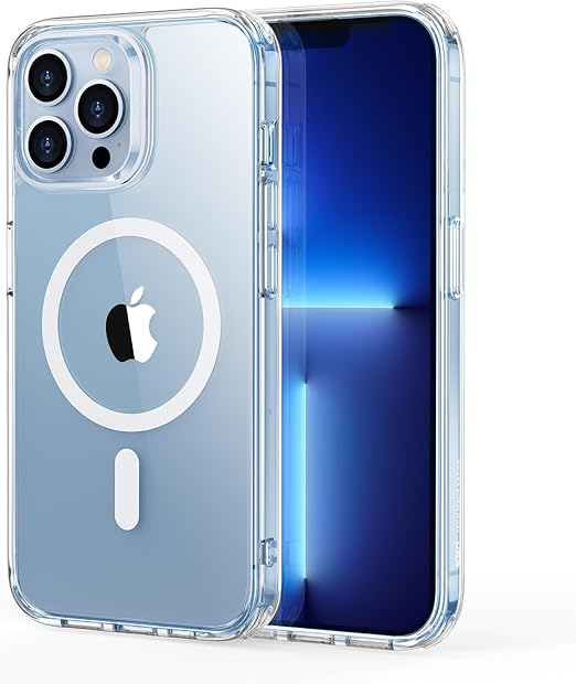 ESR Cover per iPhone 13 Pro Max, Compatibile con MagSafe, Protezione antiurto di livello militare, Resistente all'ingiallimento, Custodia magnetica, Serie Classic, Trasparente