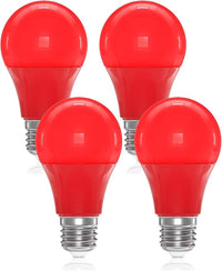 DoRight 9W Rojo Bombillas LED E27, 9W A60/A19 Bombilla de Luz de Color E27 Rojo Lámpara de Filamento 60W Equivalente Incandescente para Hogar Fiesta Bar Navidad Decoración Iluminación (4-Pack)