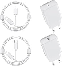 30W Cargador Carga Rapida for iPhone 14/14 Pro/14 Pro Max/14 Plus 13 12 11 SE XR X XS 8 7, iPad Air Mini, AirPods, 2 Pack USB C Carregador Rapido 2M Cable USBC Rápida Cabezal Pared Charger Adaptador