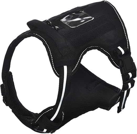 Amazon Basics Arnés para perro con diseño sin tirones, clip frontal, chaleco, Extra grande, Color negro