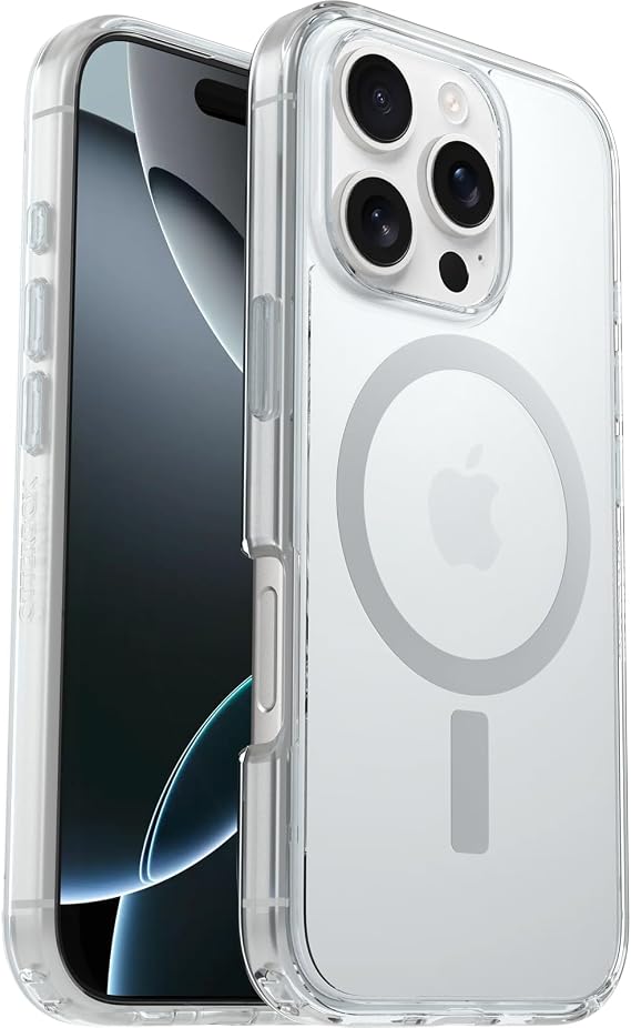 Otterbox Funda Symmetry Clear MagSafe para iPhone 16 Pro, Transparente