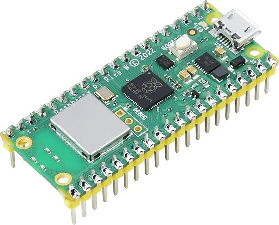 Waveshare Pi Pico W Microcontroller Board, with Pre-soldered Header, Based on RP2040 Dual-core Processor (3 Items)