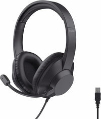 Trust Roha II MAX USB Auriculares con Micrófono PC Over Ear, Cable de 1,8 m, 85% Plástico Reciclado, Cascos USB-C per Oficina Ordenador Portátil Laptop Mac Zoom Teams, Negro