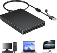GBKDQQ Unidad de disquete externa USB portátil FDD 1,44 MB 3,5 pulgadas: Slimline Floppy Disk Drive Lector de tarjetas externas Accesorios de ordenador Extraíble Externo Compatible con PC y MAC, Plug