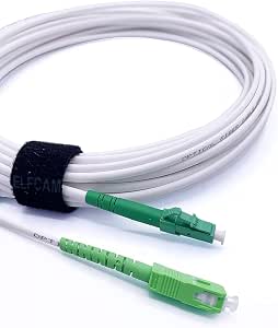 Elfcam® - Cable de fibra óptica SC/APC a LC/APC Monomodo Simplex 9/125μm OS2 Liga óptica LSZH Blanco (7M)