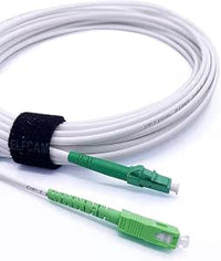 Elfcam® - Cable de fibra óptica SC/APC a LC/APC Monomodo Simplex 9/125μm OS2 Liga óptica LSZH Blanco (7M)