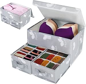 EASEVE Sistema de organización de cajones para armario, organizador de ropa, armario, caja de almacenamiento plegable de tela para sujetador, calcetines, ropa interior, bragas, camiseta, suéter