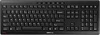 CHERRY STREAM KEYBOARD WIRELESS, Teclado Inalámbrico, Distribución de Teclado Europeo (QWERTY), Radiofrecuencia de 2,4 GHz, Teclas Silenciosas, Diseño Plano, Funciona con Pilas, Negro