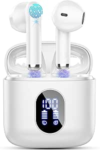Auriculares Inalámbricos Bluetooth, Auriculares Bluetooth 5.4 HiFi Estéreo, 32H Cascos Inalambricos Bluetooth con ENC Reducción de Ruido, Pantalla LED, USB-C, Control Táctil,IP7 Impermeable Audifonos