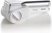 Ariete Gratì Metal 44, Rallador de Queso eléctrico inalámbrico, 2 Rodillos de Acero Inoxidable incluidos, 1 kg de Queso con Recambio, Rallador para Muchos Ingredientes, 1500 mAh, Blanco