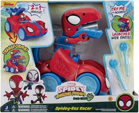 Spidey-Rex Racer de Spidey y su superequipo de Marvel - Vehículo de 20 cm con Sonidos Que transforman el vehículo en un Dinosaurio