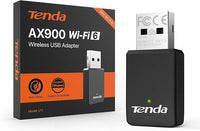 Tenda AX900 WiFi 6 Adaptador USB – Doble banda 600Mbps 5GHz/286Mbps 2.4GHz, Mini USB Wifi 6 adaptador para PC de escritorio, adaptador WiFi Wireles para Windows 11/10/7/Linux3.1+/Ubuntu, USB WiFi