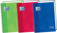 Oxford, Cuadernos A4, Pack de 3 Libretas A4 Microperforadas Europeanbook 1, Tapa Extradura, Espiral, A4+, Cuadrícula 5x5, Colores Vivos