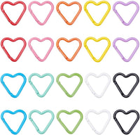 UNICRAFTALE 20Pcs 10 Colors Heart Shaped Keychain Clips Cute Carabiners Aluminum Alloy Carabiner Keychain Clip Spring Snap Hooks Loaded Hooks for DIY Crafts Hiking Traveling 4.1x4.4cm