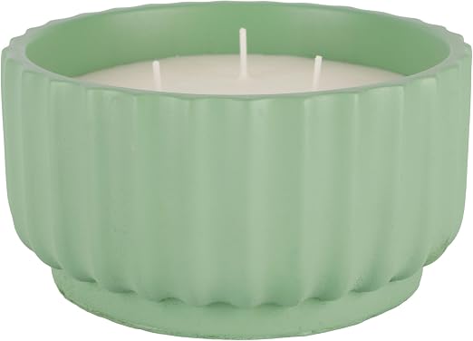 Cosy & Trendy Candela profumata 3 stoppini, Verde, 25 H, cemento