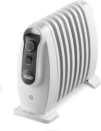 De'Longhi TRNS 0808M - Radiador de aceite, 800 w, termostato de seguridad, función Eco, controles digitales, blanco