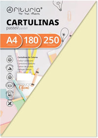 Pack 250 Cartulinas Color Crema Tamaño A4 180g