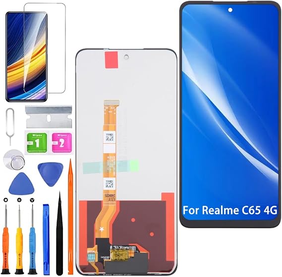 HLYGZX Pantalla de repuesto para Realme C65 4G LCD pantalla, pantalla táctil digitalizador, kit de piezas de reparación