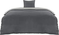 Utopia Bedding Funda Nordica Cama 90 - Microfibra Juego de Funda de Edredon 135x200 cm y 1 Funda de Almohada 80x80 cm (Gris Oscuro/Gris Claro)