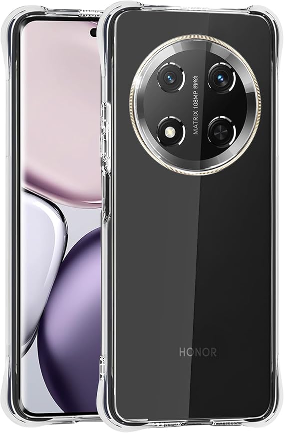 Totill Funda para Honor Magic 7 Lite 5G, Carcasa Protectora Antigolpes Transparente con Cojín Esquina Parachoques, Suave TPU Silicona Caso Delgada Anti-Choques Phone Case Cover Silicona Coque