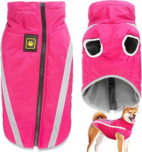 Dolahovy Chaqueta para Perros Impermeables Chaqueta Térmica de Invierno Chaleco para Perros Prueba de Viento Chaqueta con Agujeros de Tirantes para Pequeños Medianos Grande Perros (Rosas, 3XL)