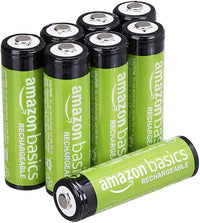 Amazon Basics paquete de 8 pilas AA NiMH recargables, 2000 mAh, 1,2 V, se recargan hasta 1000 veces, precargadas