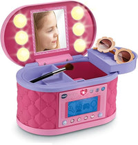 VTech - Maletín Secreto de Maquillaje, Joyero Interactivo, Código Personal, Espejo, Juguete niños +5 años, Pantalla LCD, Actividades mágicas, Bluetooth, Radio, Versión ESP