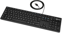 Amazon Basics Teclado con Cable USB y Base Fina, diseño español, Negro Mate