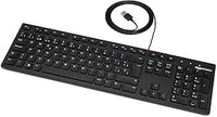 Amazon Basics Teclado con Cable USB y Base Fina, diseño español, Negro Mate