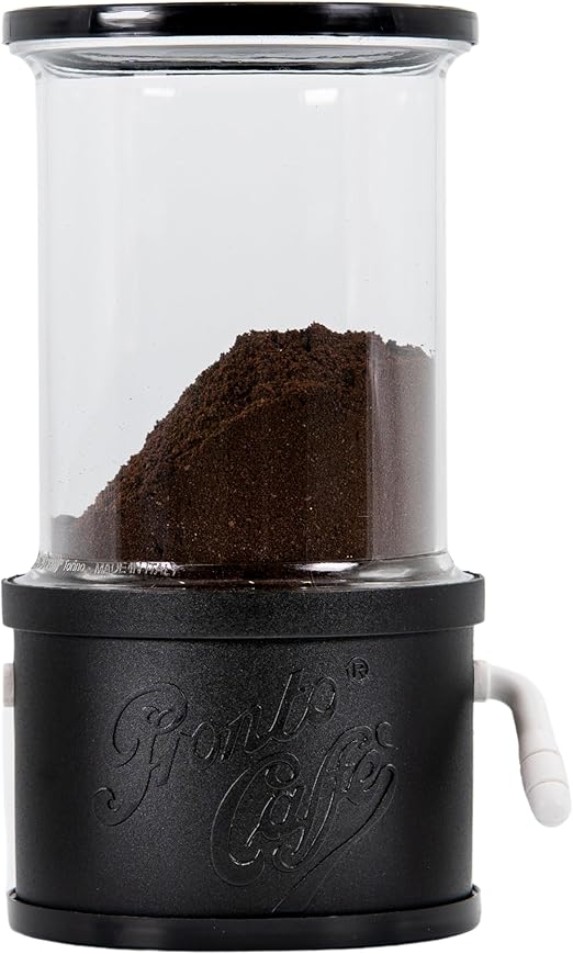 Lavatelli ProntoCaffè Black, Contenitore e Dosacaffe per caffè in polvere con dispenser. Per caffettiere fino a 12 tazze, barattolo sostituibile con latta da 10cm, dosatore compatibile moka italiana