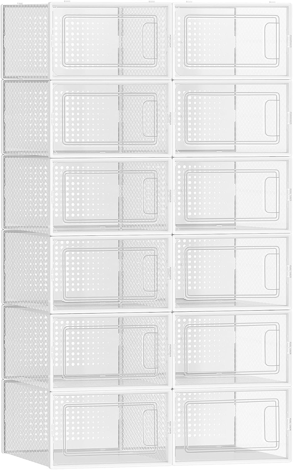 Cajas organizadoras de zapatos de plástico, pack de 12