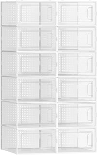 Cajas organizadoras de zapatos de plástico, pack de 12