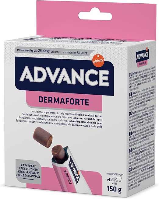 ADVANCE Suplemento Nutricional para Perros Dermaforte, Caja de 30 Partículas de 5 gr