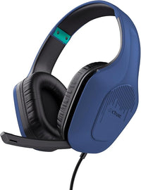 GXTrust 418B Rayne Cascos Gaming Ligeros para PC Xbox PS4 PS5 Switch Mobile, Drivers de 50 mm, Conexión 3.5 mm, Micrófono Plegable, Auriculares con Cable 2m Over-Ear, Azul