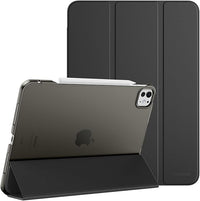 MoKo Funda para iPad Pro 11 Pulgadas M4 2024 (5ª Gen), Funda Delgada con Carcasa Trasera Traslúcida PC Duro para iPad Pro 11'' Modelo 2024 (A2836/A2837/A3006), Soporta Apple Pencil Pro, Negro