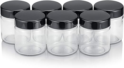 SEVERIN 7 Tarros de vidrio de 150 ml para yogurtera, con tapa antiderrames 100% libre de BPA. Tarros para leche, crema, pure de bebé, gris oscuro EG 3514