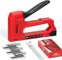 SHALL Clavadora de madera liviana,clavadora interior roja con grapas 1600 JT21 de 1/4, 5/16, 3/8 pulgadas y quitagrapas