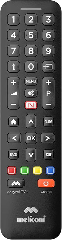 Meliconi Easytel TV+ Telecomando Universale per TV e Smart TV, Accesso Rapido a HOME e Netflix, Modalità Bambino, Facile Programmazione, Assistenza Italiana