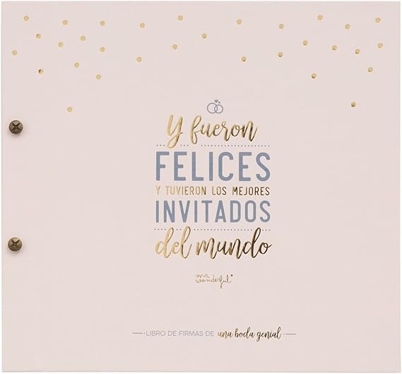 Mr. Wonderful MRW10 - Libro de firmas de una boda genial, 24x25x1.5 cm