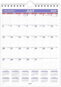 AT-A-GLANCE Wandkalender 2025–2026, akademisch, monatlich, 20,3 x 27,9 cm, kleine, linierte Tagesblöcke (AY128)