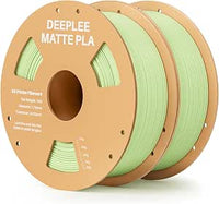 DEEPLEE PLA Mate 1.75 mm, Kit 2 Bobinas Verde Menta (2 x 1 kg), 2 kg. Acabado Mate Uniforme. Alta Precisión ±0.02 mm. Enrollado Perfecto Sin Atascos. Compatible con Impresoras FDM.
