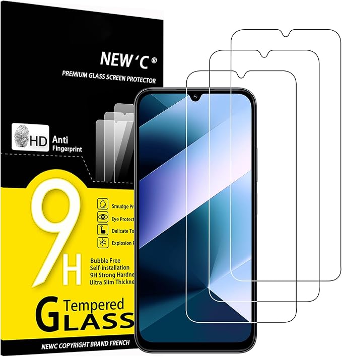 NEW'C 3 Piezas, Protector Pantalla para Xiaomi Poco C85 4G (6,9 pulgadas), Cristal templado Antiarañazos, Antihuellas, Sin Burbujas, Dureza 9H, 0.33 mm Ultra Transparente